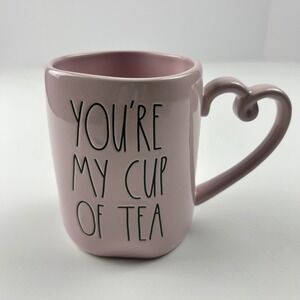 Rae Dunn You're My Cup Of Tea Pink Heart Handle Artisan Collection Mug Magenta
